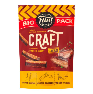 Грінки житньо-пшеничні Стейк BBQ Craft Bars Flint д/п 120г