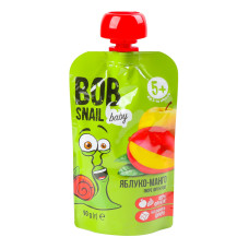 Пюре для дітей від 5міс фруктове Яблуко-манго Baby Bob Snail д/п 90г