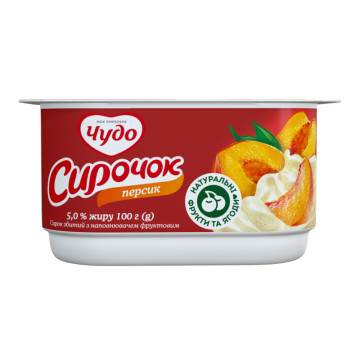 Сирок 5% збитий з наповнювачем фруктовим Персик Чудо ст 100г