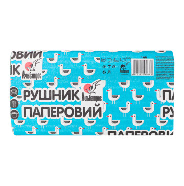 Рушники паперові із макулатури зеленого кольору Альбатрос 160шт