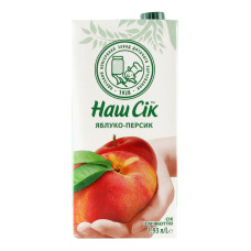 Сік із м'якоттю Яблуко-персик Наш сік т/п 1.93л