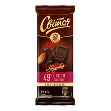Шоколад 49% чорний Авторський класичний Світоч м/у 85г Шоколад 49% чорний Авторський класичний Світоч м/у 85г