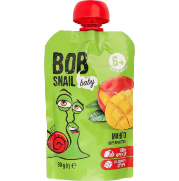 Пюре для дітей від 6міс фруктове Манго Baby Bob Snail д/п 90г