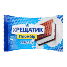 Морозиво 15% пломбір Сендвіч на печиві з какао Хрещатик м/у 75г