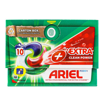 Засіб мийний рідкий синтетичний у капсулах Extra Clean Power Pods+ Ariel 10х27.2г