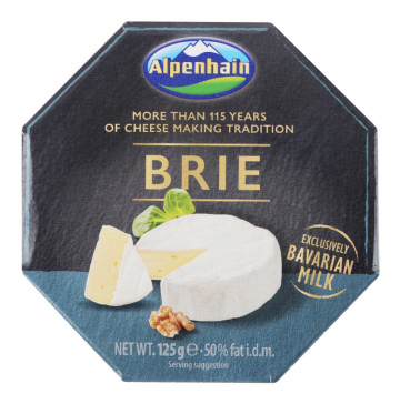 Сир 50% м'який з білою пліснявою Брі Селект Alpenhain к/у 0.125кг