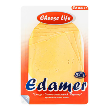 Продукт білково-жировий 45% Едамер Cheese Life лоток 0.15кг