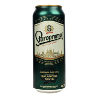 Пиво 480мл 4.2% світле пастеризоване Staropramen з/б