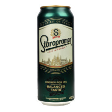 Пиво 480мл 4.2% світле пастеризоване Staropramen з/б
