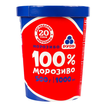 Морозиво 100% Рудь відро 500г