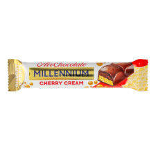 Шоколад молочний пористий з вишневою начинкою Cherry Cream Air Chocolate Millennium м/у 27г