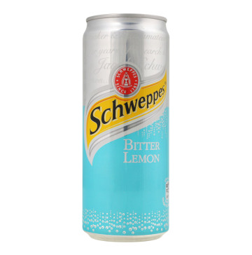 Напій безалкогольний сильногазований соковмісний на ароматизаторах Bitter Lemon Schweppes з/б 330мл