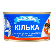 Кілька чорноморська нерозібнана в томатному соусі Аквамарин з/б 230г