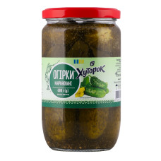 Огірки мариновані пастерізовані Хуторок 1ґ с/б 680г