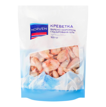Креветка ціла глазурована 80/100 Norven в/м д/п 900г