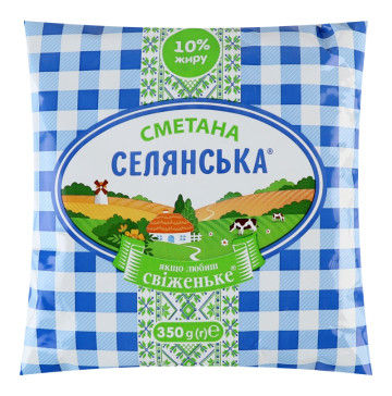 Сметана 10% Селянська м/у 350г