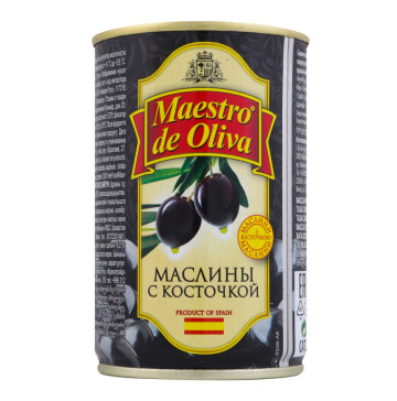 Маслини з кісточкою Maestro de Oliva з/б 280г