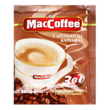 Напій кавовий розчинний з ароматом карамелі MacCoffee 3в1 м/у 18г