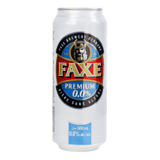 Пиво 0.5л 0% безалкогольне Premium Faxe з/б