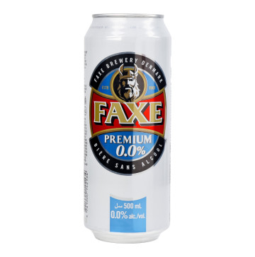 Пиво 0.5л 0% безалкогольное Premium Faxe ж/б