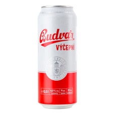 Пиво 0.5л 4% світле фільтроване пастеризоване Бочкове Budweiser Budvar з/б