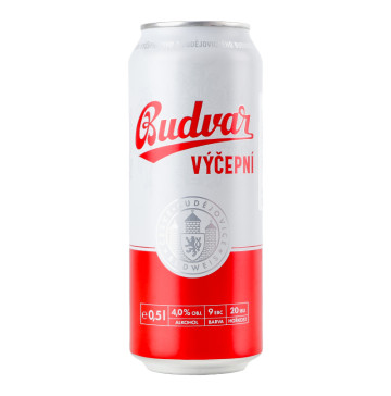 Пиво 0.5л 4% світле фільтроване пастеризоване Бочкове Budweiser Budvar з/б