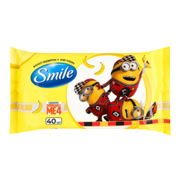 Серветки вологі Ліцензійні герої Smile 40шт