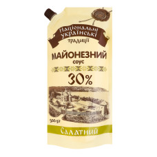 Соус майонезний 30% Салатний Національні українські традиції д/п 500г