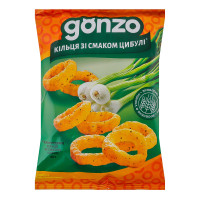 Кільця кукурудзяні зі смаком цибулі Gonzo м/у 40г
