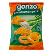 Кільця кукурудзяні зі смаком цибулі Gonzo м/у 40г