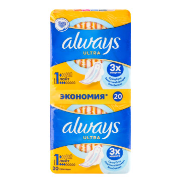 Прокладки гігієнічні Лайт Ultra Always 20шт