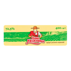 Продукт рослинно-вершковий 72.5% Ваш Молочник м/у 400г