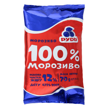 Морозиво 100% морозиво Рудь м/у 70г
