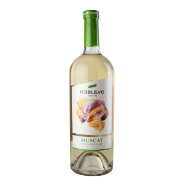 Вино 0.75л 9-12% біле напівсолодке Muscat Koblevo пл