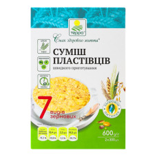 Суміш пластівців швидкого приготування 7 видів зернових Терра к/у 2х300г