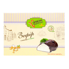 Зефір зі стевією білий глазурований шоколадом Корисна Кондитерська к/у 180г Зефір зі стевією білий глазурований шоколадом Корисна Кондитерська к/у 180г