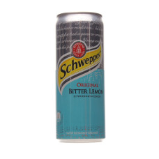 Напій безалкогольний сильногазований соковмісний на ароматизаторах Bitter Lemon Schweppes з/б 330мл