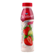 Йогурт 2.5% з наповнювачем Полуниця-лайм-м'ята Дольче п/пл 290г