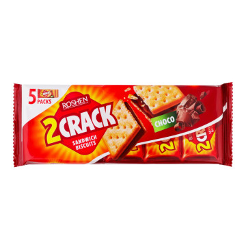 Печиво затяжне з шоколадною начинкою 2 Crack Roshen м/у 190г