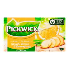 Чай фруктово-трав'яний ароматизований Імбир-лемонграс Fruit fusion Pickwick к/у 20х2г