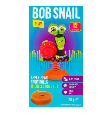 Набір Цукерки натуральні фруктові Яблуко-груша 20г + іграшка Bob Snail к/у 1шт