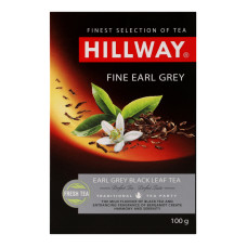Чай чорний байховий листовий з ароматом бергамоту Fine Earl Grey Hillway в/с к/у 100г