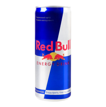 Напій енергетичний безалкогольний сильногазований з таурином Energy drink Red Bull з/б 250мл