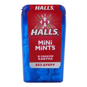 Цукерки зі смаком кавуна без цукру Mini Mints Halls п/у 12.5г