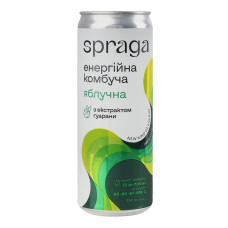 Напій енергетичний безалкогольний слабогазований Яблучна Комбуча енергійна Spraga з/б 330мл