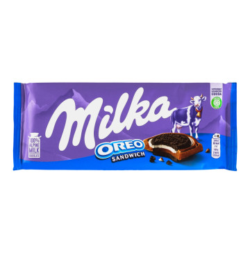 Шоколад молочний з круглим печивом Oreo з начинкою зі смаком ванілі Milka м/у 92г