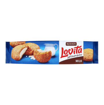 Печиво здобне з молочною начинкою Lovita Soft Cream Cookies Roshen м/у 170г