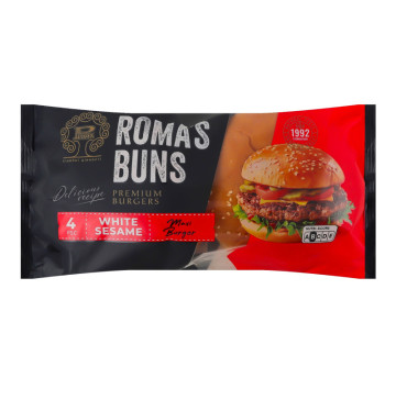 Булочка для бургеру з кунжутом Maxi Burger Рома м/у 0.32кг