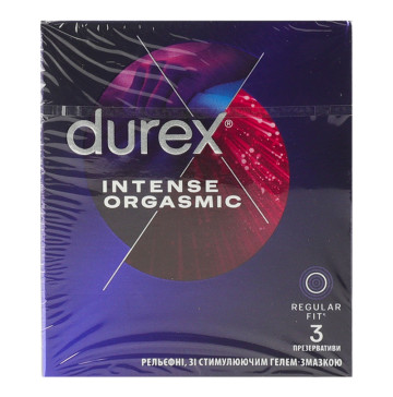 Презервативи латексні з силіконовою змазкою Intense Orgasmic Durex 3шт