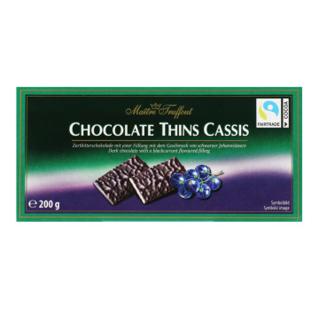 Шоколад чорний Thins Cassis Maitre Truffout к/у 200г